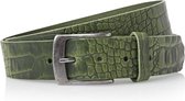 4 cm groene riem kroko Timbelt 40628 - Maat 95 - Totale lengte riem 110 cm