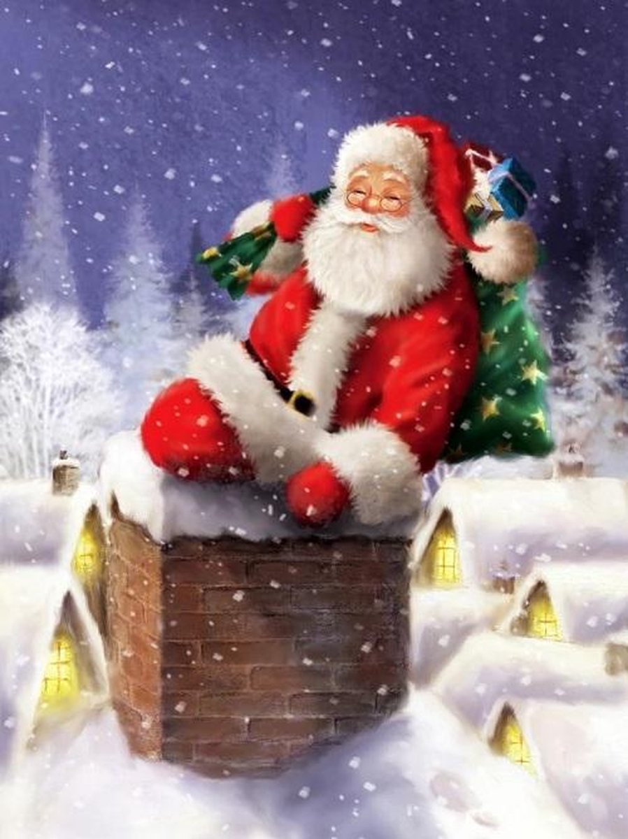 Evershine diamond painting voor volwassenen kerstman TA4-9140 vierkante steentjes 30 X 40