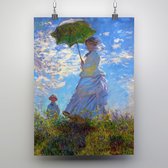 Poster vrouw met een parasol - Claude Monet - 50x70cm