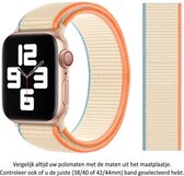 3 kleurig Beige / Creme / Oranje / Blauw Nylon Horloge Band geschikt voor Apple Watch 1, 2, 3, 4, 5, 6, SE & Nike+, 42mm & 44mm "Mannenbreedte" Series - Zacht Geweven Nylon - 42 mm
