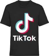 Tik Tok TikTok Shirt zwart Kids Zwart - Maat M