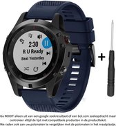 Blauw Siliconen Sporthorloge Bandje Garmin Fenix 5 (& 5 Plus & Sapphire) / Forerunner 935/945 / Quatix 5 &5 Sapphire / Fenix 6 &6 Plus / Approach S60 & S62 / MARQ devices / D2 Delt