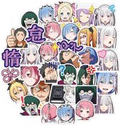 Mix van 40 Grappige Re:Zero Anime Cartoon Stickers