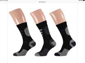 Wandelsokken - Heren/Dames - Multipack - Zwart - 43/46