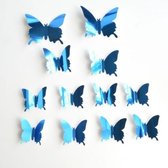 Spiegel blauw 3D-vlinders