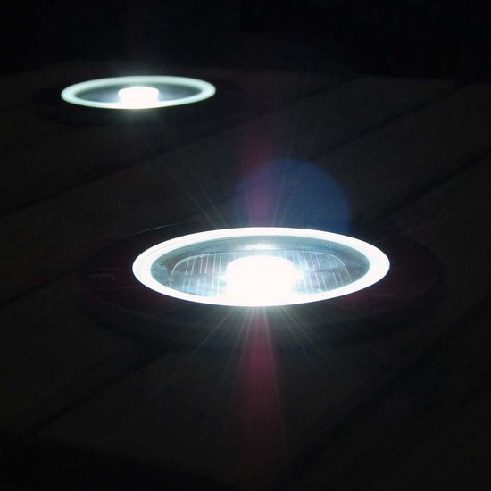 Solar grondspot LED rond RVS – Tuinverlichting op zonne-energie