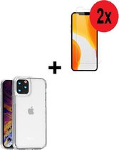 iPhone 12 Pro Max Hoesje - iPhone 12 Pro Max Screenprotector - iPhone 12 Pro Max Hoesje Transparant Backcover Hard Case + 2x Screenprotector