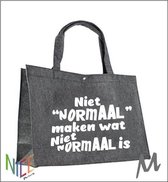 Vilten tas - shopper niet normaal maken  grijs 45x15x34cm