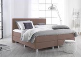 Boxspring NL fabricaat - 160x200 taupe skai leer - pocketvering