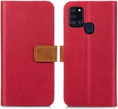 iMoshion Luxe Canvas Booktype Samsung Galaxy A21s hoesje - Rood