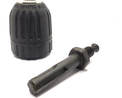 Sanou Snelspanboorkop 0,8-10 mm –Snelspanboorhouder – Snelspan boorkop incl. SDS-plus adapter– Boorhouder met SDS-Plus 3/8 – 24UNF