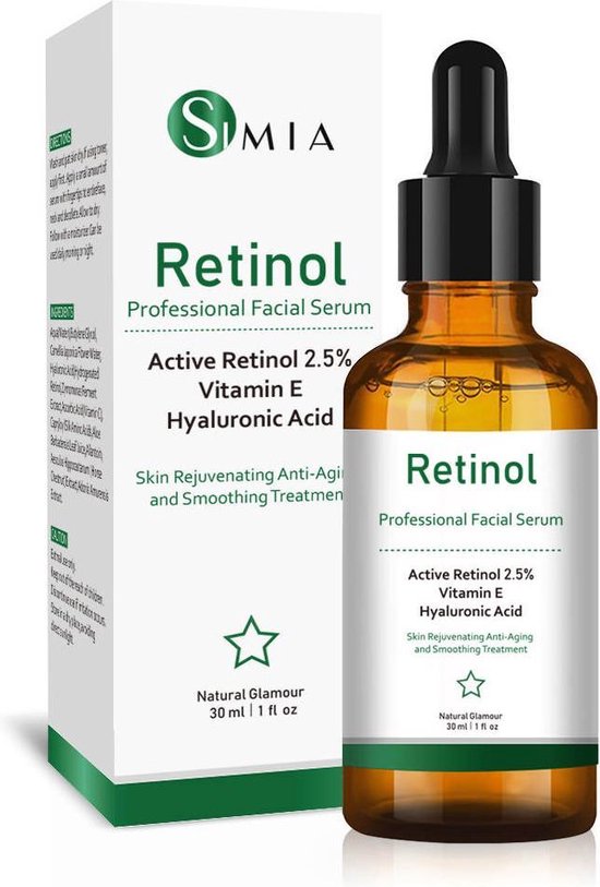 SIMIA™ Original Active Retinol Serum - Met Vitamine E & Hyaluronzuur -...