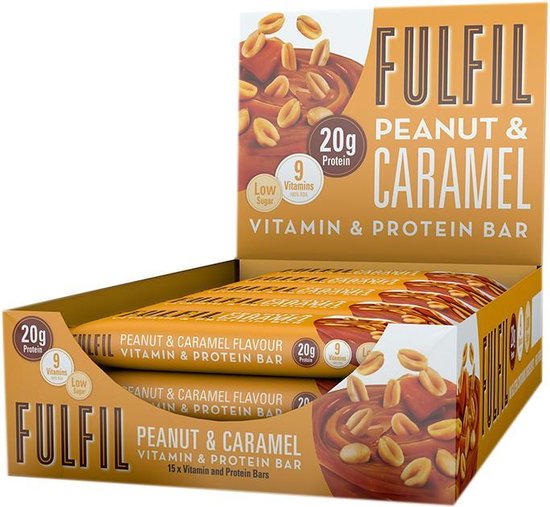 Fulfil Nutrition Vitamin & Protein Bars - Proteïne Repen -  Pinda & Caramel - 15 eiwitrepen