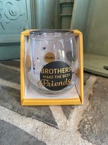Wijn - water glas / Brothers make the best friends / broer / wijnglas / waterglas / leuke tekst / moederdag / vaderdag / verjaardag / cadeau