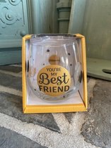 Wijn - water glas / You're my best friend / vriendschap / vrienden / wijnglas / waterglas / leuke tekst / moederdag / vaderdag / verjaardag / cadeau