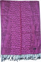 Pashmina sjaal met animal print Roze Winter shawl