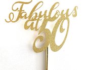 Taartdecoratie versiering| Taarttopper | Cake topper | Verjaardag | Fabulous 50|14 cm | Goud glitter | karton papier