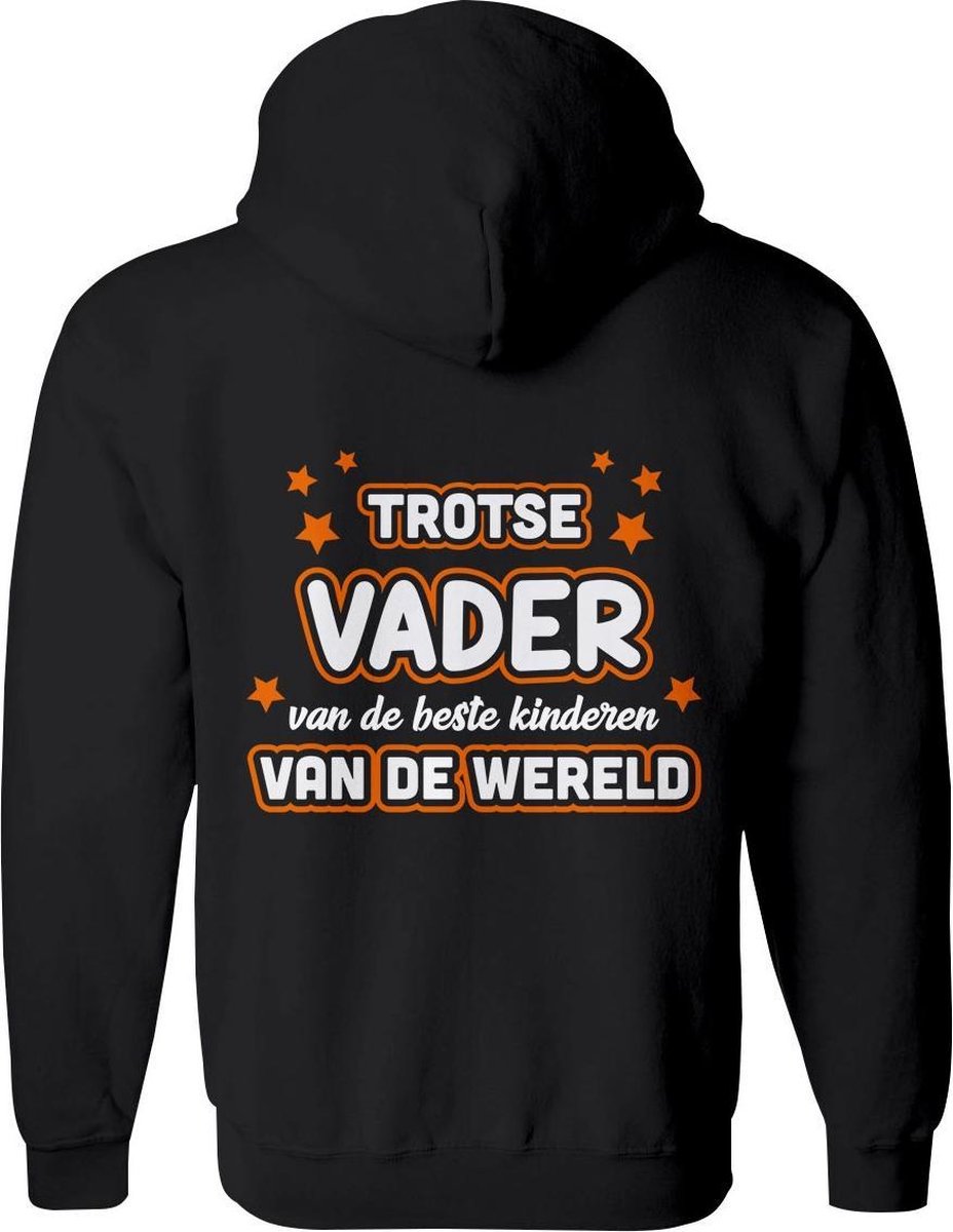 Vader vest – Papa vest met capuchon Heren – Perfect Vaderdag Sweatvest - Geschenk vest Cadeau – Hoodie met rits - Maat 3XL