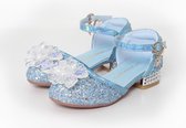 Het Betere Merk - Blauwe prinsessenschoenen - Verkleedkleren meisje - maat 28 + Toverstaf / Kroon - Voor bij je Frozen Elsa Anna prinsessenjurk