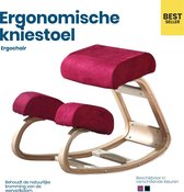 Kniestoel Ergochair Rood - Schommelende Ergonomische stoel - Kniestoel van Beukenhout - Kniestoel voor een betere houding - Stress verlagend