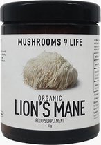 Mushrooms4Life / Lion’s Mane Paddestoel Poeder Biologisch – 60 Gram