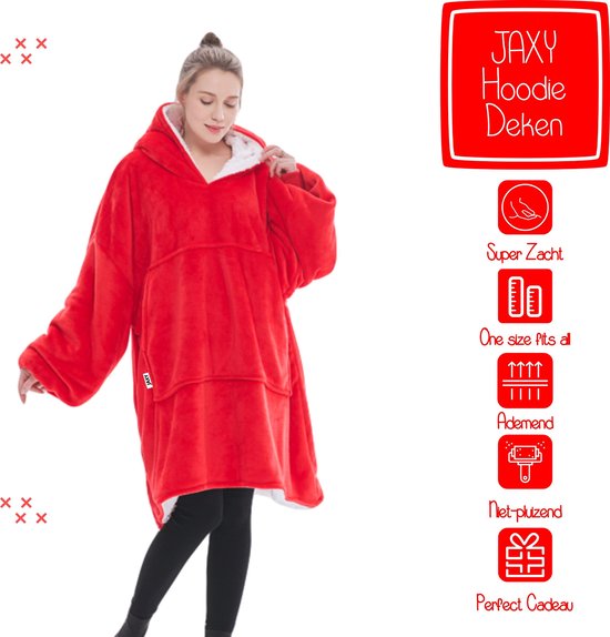 JAXY Hoodie Deken Snuggie Oodie Snuggle Hoodie Fleece Deken Met