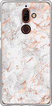 Nokia 7 Plus Hoesje Transparant TPU Case - Peachy Marble #ffffff