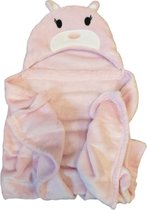 Baby deken Konijn | Fleece | Roze | Winterdekentje Baby | 76x100 | wellness fleece |Capuchon | maxi-cosy deken | wieg-buggy-kinderwagen-