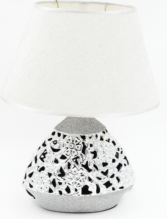 Tafellamp / Decoratielamp – Keramiek – Zilver