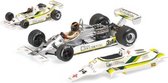 The 1:43 Diecast Modelcar of the Williams Ford FW07 #34 of the Spanish GP 1980. The driver was Emilio De Villota. This scalemodel is limited by 504pcs.The manufacturer is Minichamps.This model is only online available