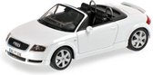 The 1:43 Diecast Modelcar of the Audi TT Roadster of 2000 in White. This scalemodel is limited by 144pcs.The manufacturer is Minichamps.This model is only online available.