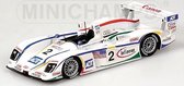 The 1:43 Diecast Modelcar of the Audi R8 , Team Champion Racing #2 of the 24H LeMans 2004. The drivers were Pirro / Letho and Werner. The manufacturer of the scalemodel is Minichamps.This model is only available online