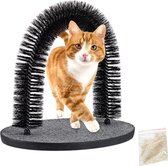 Relaxdays kattenboog - vachtverzorging & massage boog - borstelboog - met kattenkruid