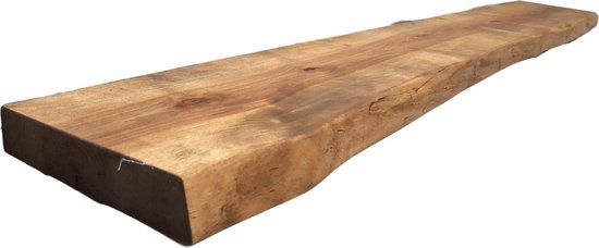 Panter reflecteren syndroom Zwevende wandplank van massief hout geleverd inclusief planken dragers |  bol.com