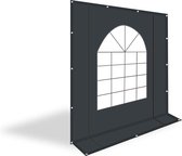 Partytent zijwand PVC met raam en ritsen | 3 meter | 220cm hoog - Antraciet