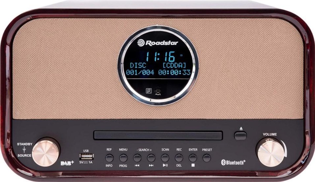 Roadstar HRA-310BT Retro Design Radio mit Bluetooth integriert in gold creme 