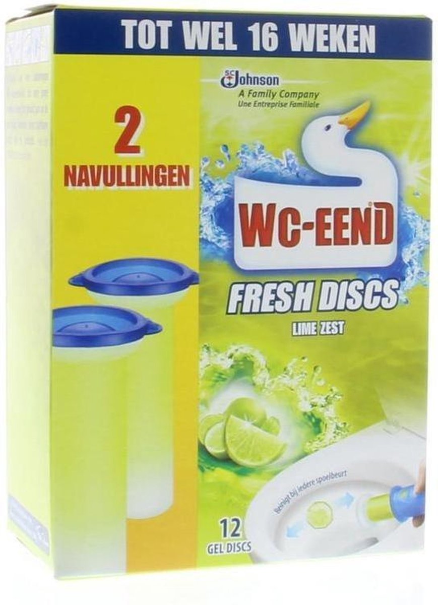 WC-Eend / WC-Ente / WC Canard / Toilettes Duck Fresh Disc Lemon, pack de  recharge - 2