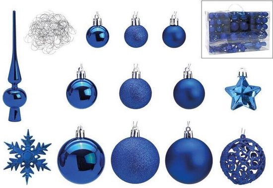 Infecteren venijn tellen Compleet kerstversiering/kerstballen pakket 101-delig blauw - Blauw -  Kerstboom... | bol.com