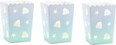 36x Boîtes à pop-corn sirène / thème océan 12,5 cm - Boîtes à pop-corn / boîtes à chips / boîtes à collations anniversaire / fête d'enfants