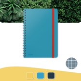 Leitz Cosy Notitieboek B5 Soft Touch Geruit - Notitieboek Hard Cover - Spiraalgebonden - Ideaal voor Thuiskantoor/Thuiswerken - Sereen Blauw