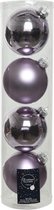 12x Boules de Noël en verre violet lilas 10 cm - Mat / mat - Décoration Décorations pour sapins de Noël lilas violet