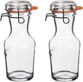 4x Glazen water karaffen van 500 ml - lock eat - Sapkannen/waterkannen/schenkkannen - Weckflessen/Weckfles
