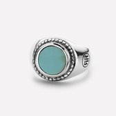 Rebel and Rose RR-RG014-S Ring Women Round Turquoise zilver-turquoise Maat 49