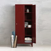 Lockerkast metaal I Locker kledingkast I 4 legplanken per deur I Wijnrood I Vintage, retro, industrieel I VLS-102 I Steelux