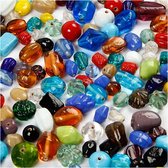 Mélange de perles de verre, taille 7-18 mm, diamètre intérieur 1 mm, différentes couleurs, 1000gr, environ 600 pièces