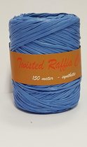 Raffia Gedraaid Koord Blauw 150 meter (1 rol)