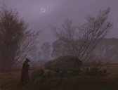 Caspar David Friedrich, Wandeling in de schemering, 1830-1835 op aluminium, 40 X 60 CM