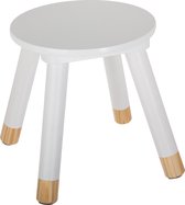 Atmosphera kinderkrukje wit voor aan een kleine kindertafel - kinderstoel - krukje - houten stoel voor kinderen