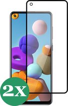 Screenprotector geschikt voor Samsung Galaxy A21s - Full Screen Protector Glas - 2 Stuks