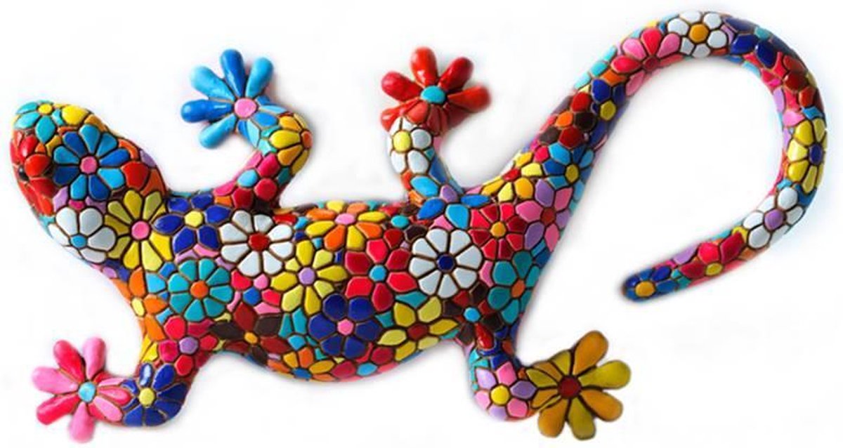 Salamander in Bloem Mozaiek (drie groottes) - Barcino mozaiek Gaudi style